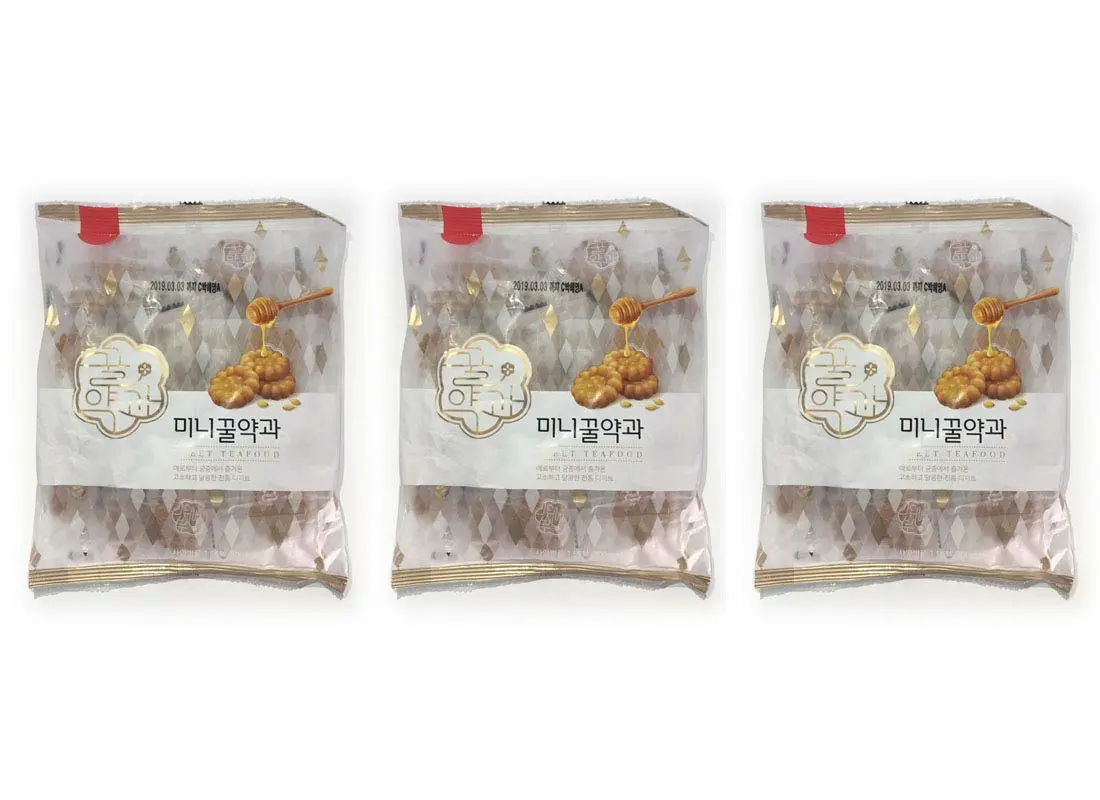 Korean Traditional Sweet Mini honey Yak Gwa Cookies 200 g x 3 Pack (total 600g)