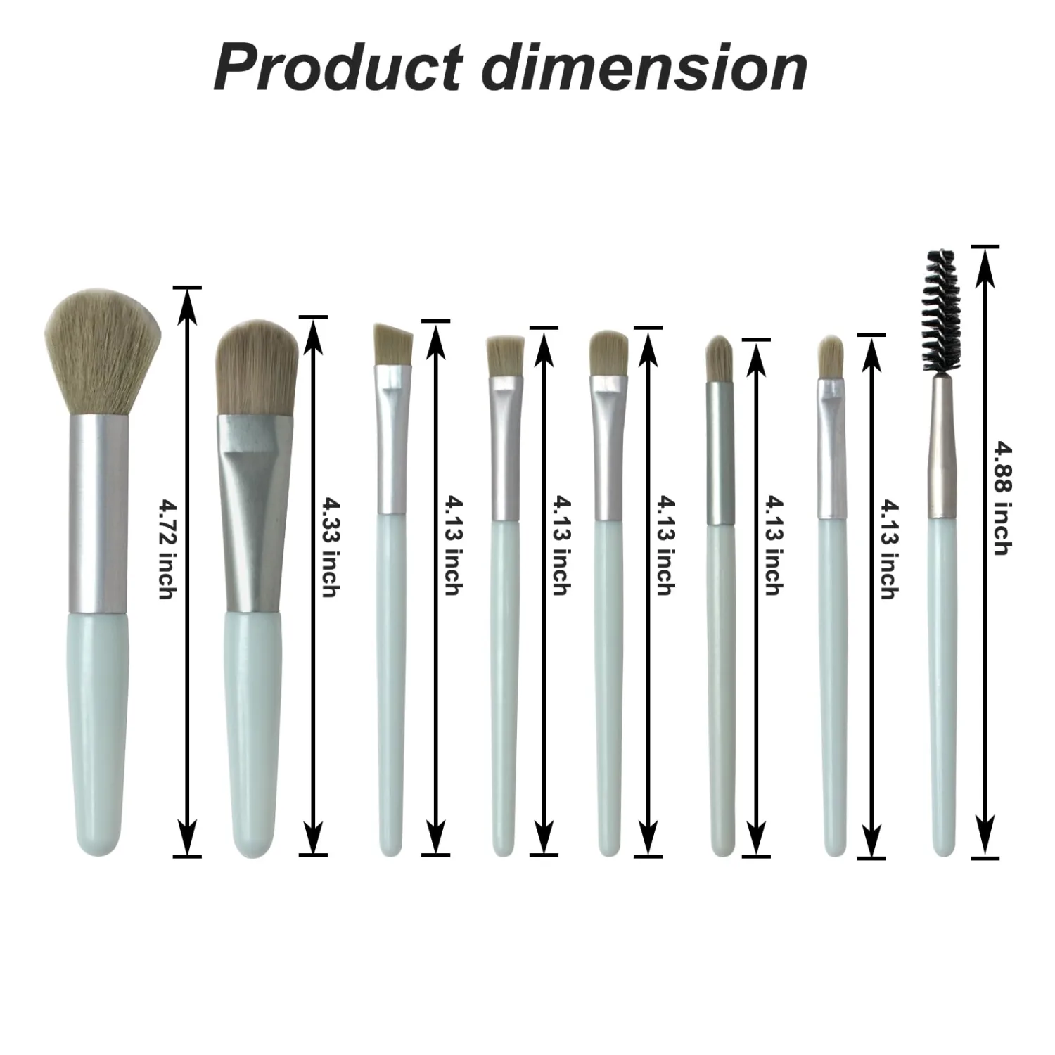 Makeup Brushes,Makeup Brush Set Mini, 8 PCS Travel Make Up Brush Kit,Cosmetic Brushes for Face Foundation Blush Eye Shadow (Green)