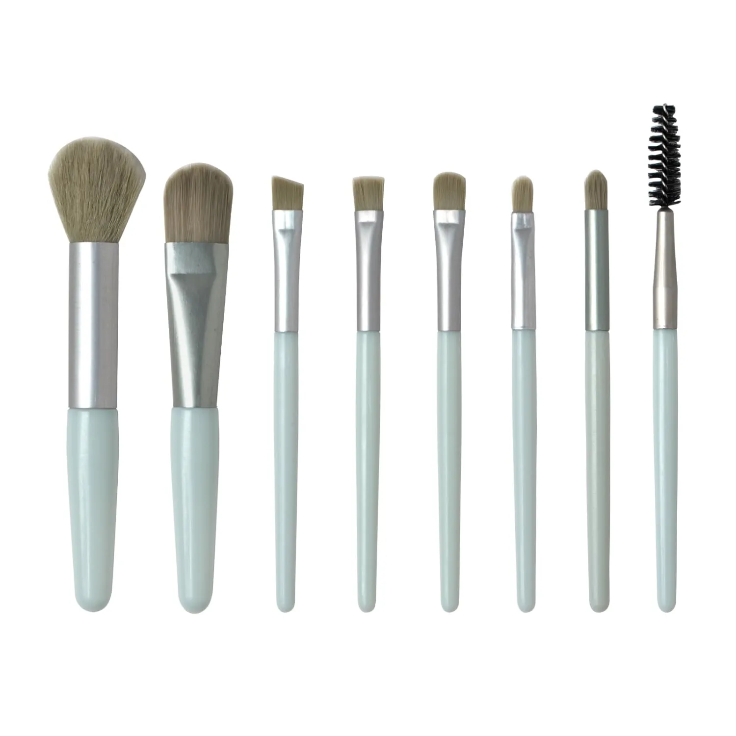 Makeup Brushes,Makeup Brush Set Mini, 8 PCS Travel Make Up Brush Kit,Cosmetic Brushes for Face Foundation Blush Eye Shadow (Green)