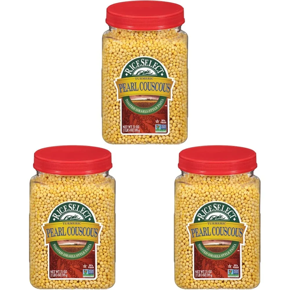 RiceSelect Pearl Couscous With Turmeric, 21 OZ (Pack of 3)