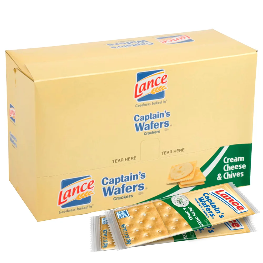 TARAORYX Lance Captain's Wafers Crackers, Cream Cheese and Chives Sandwich Crackers, 20 Count, Pack of 1, 16.0 Ounce