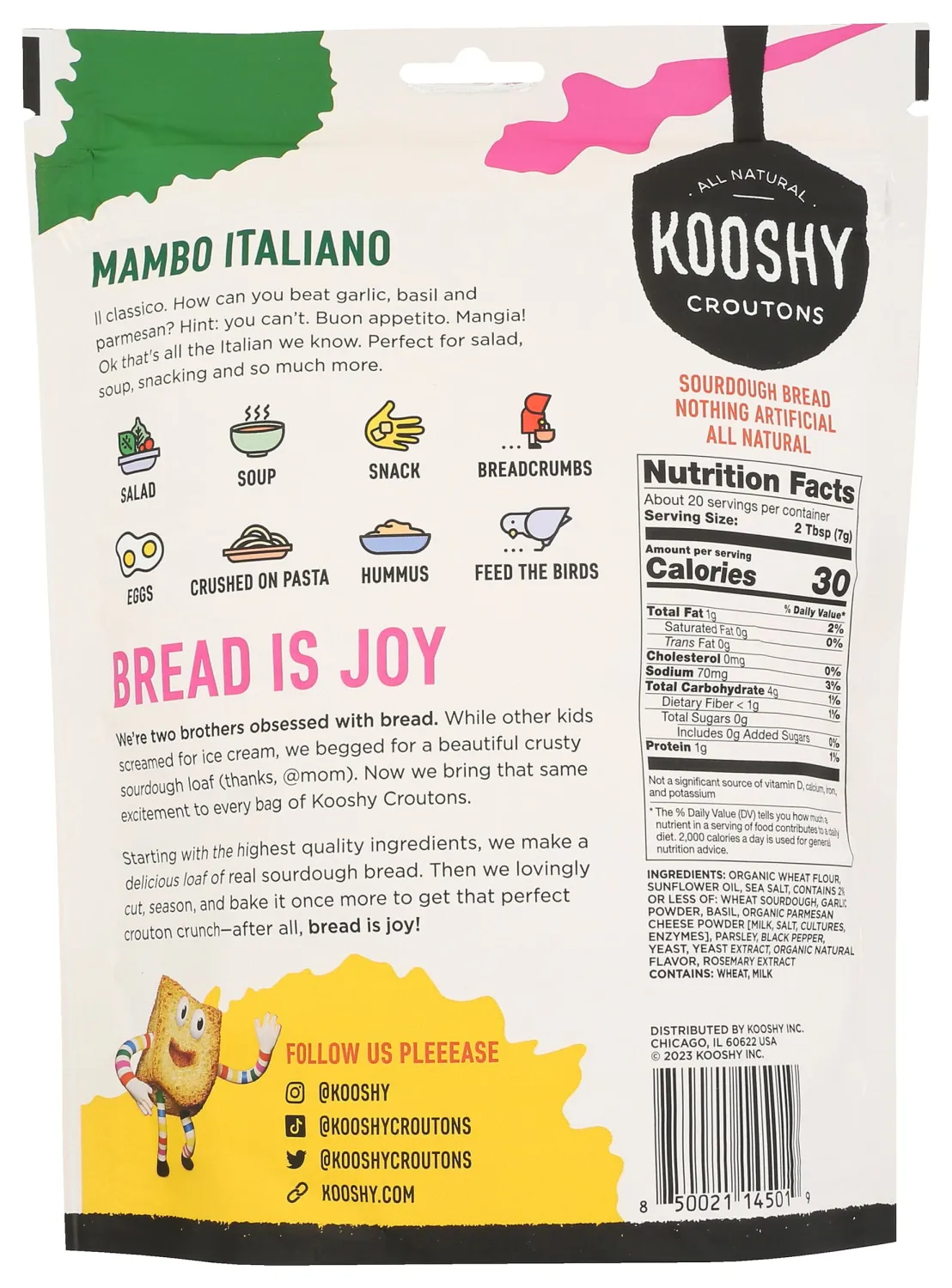 Kooshy Croutons, Croutons Mambo Italiano, 5 Ounce