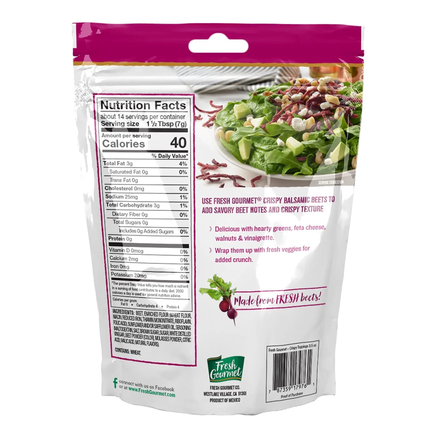 Fresh Gourmet Crispy Balsamic Beets 3.5 Ounce (Pack of 2)
