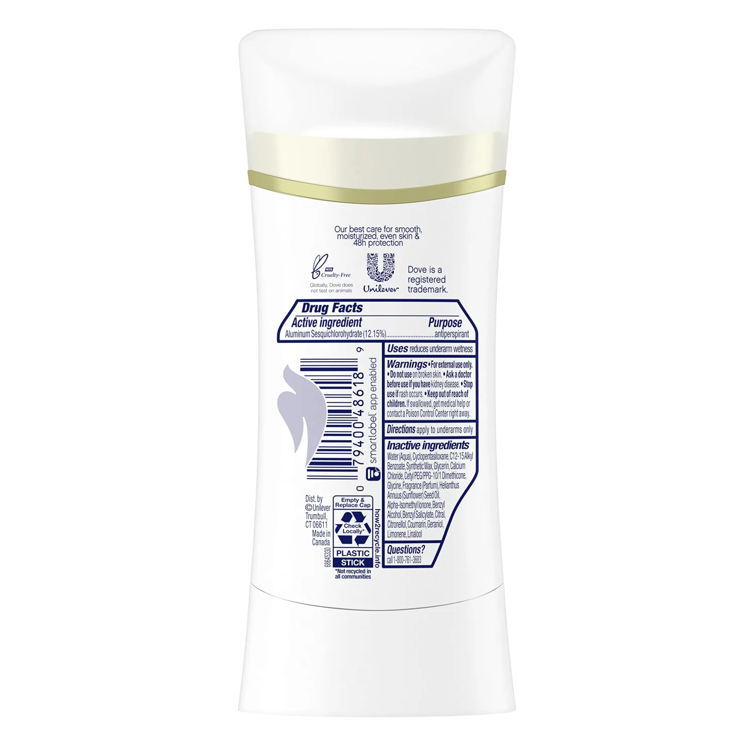 Dove Ultimate Antiperspirant Deodorant Stick Cucumber Water and Mint 2.6 oz