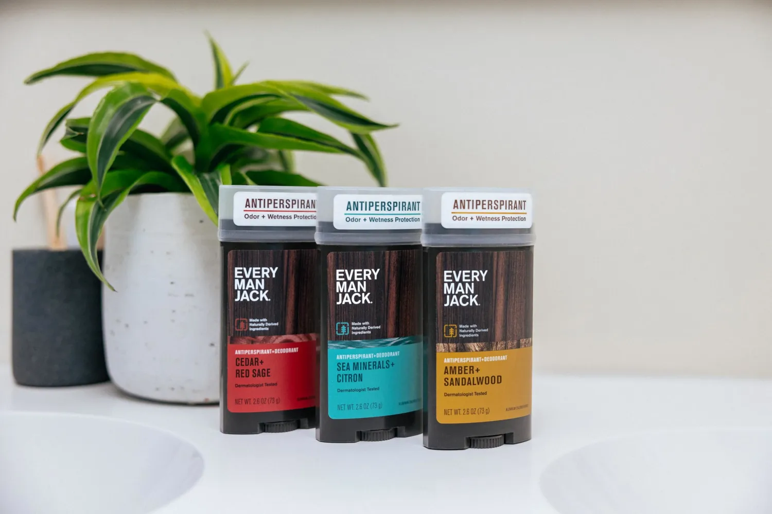 Every Man Jack Men's Amber + Sandalwood Body Deodorant Stick, 2.6 oz - 2 Pack