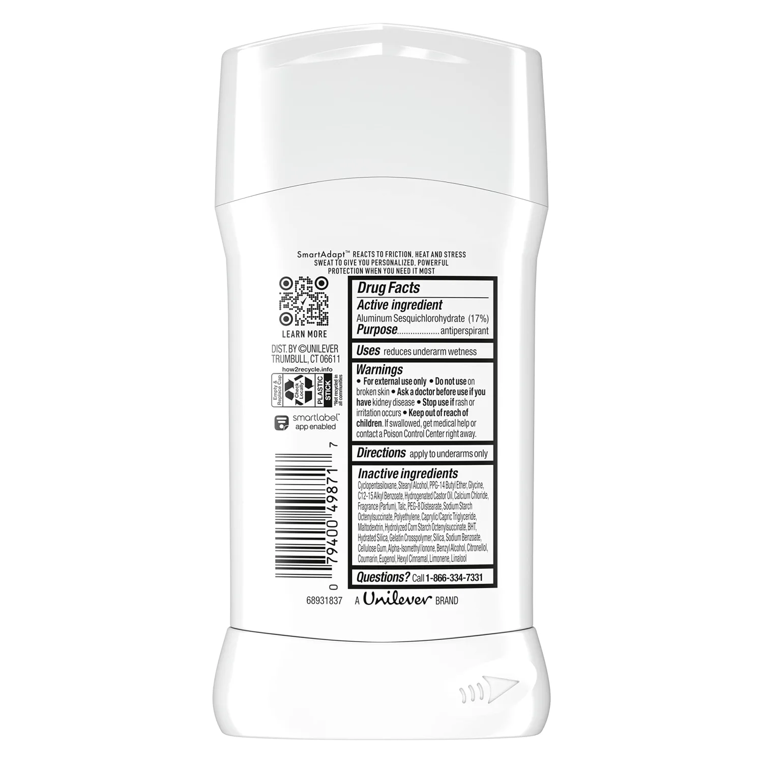 Degree Unlimited Antiperspirant Deodorant Stick Fresh 2 Count Long-Lasting Sweat & Odor Protection with Antiperspirant Technology SmartAdapt Tech 2.7 oz