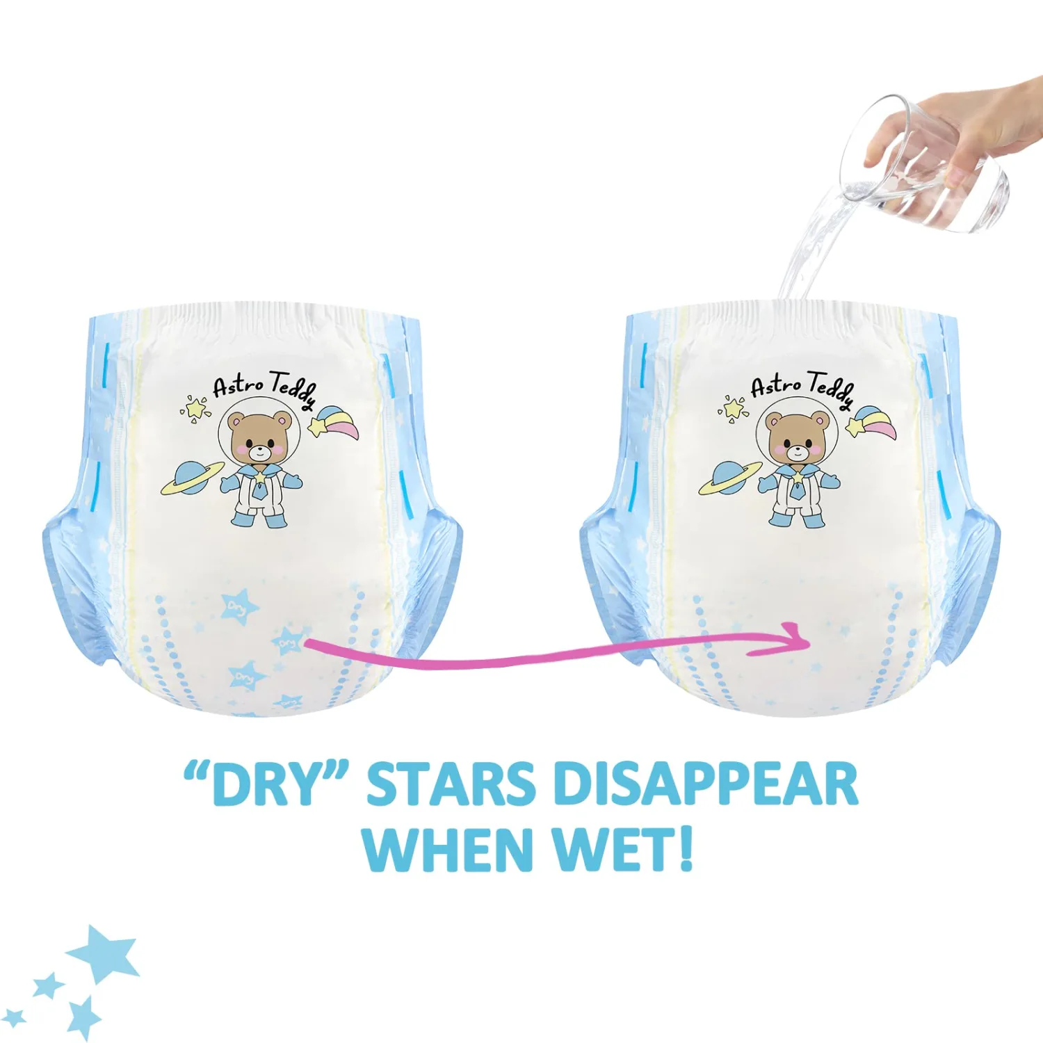 Littleforbig Printed Adult Brief Diapers 10 Pieces - Astro Babies (Large 36"-48")