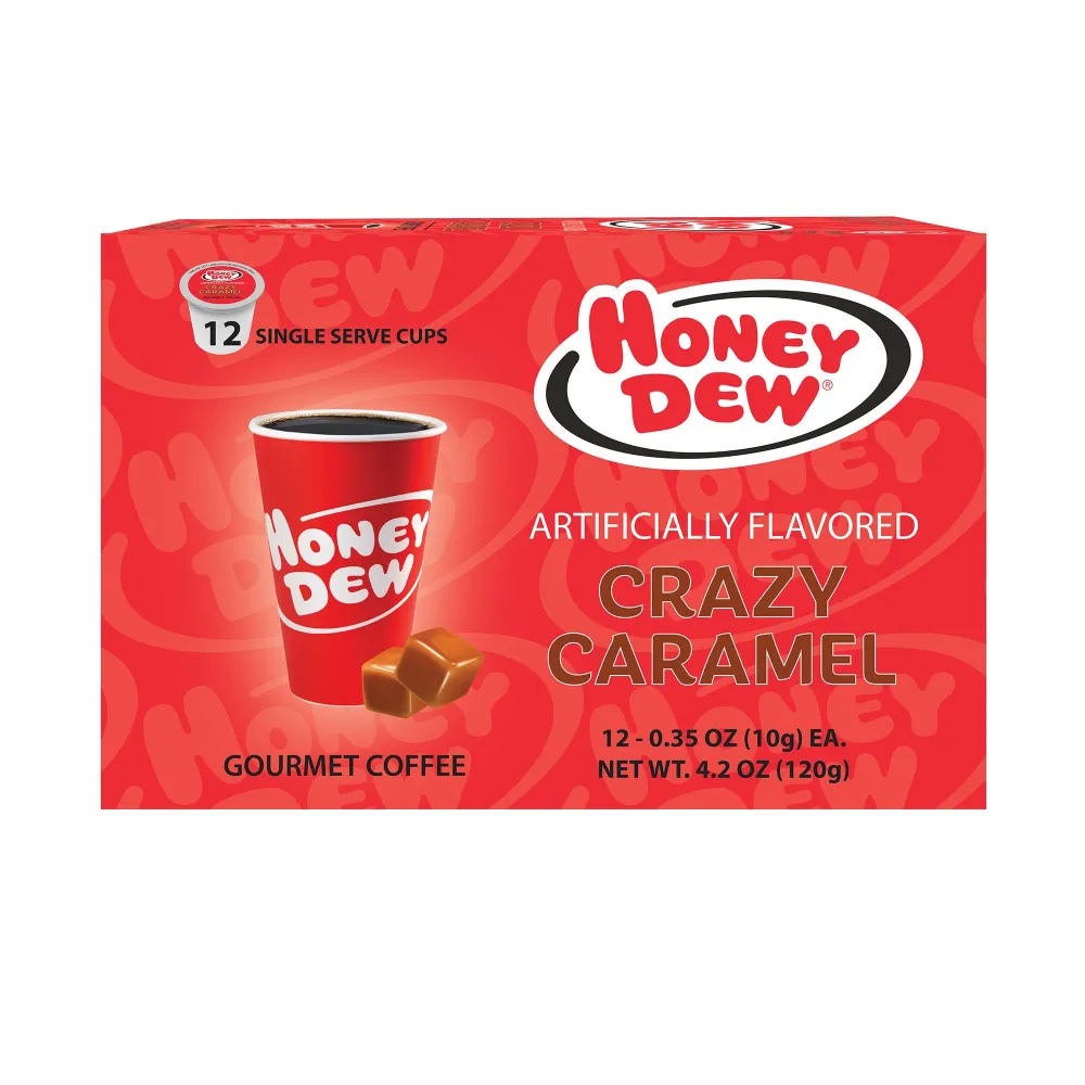 Honey Dew Donuts – Crazy Caramel Flavored Coffee – Single Serve Coffee Pods, Compatible with Keurig Brewers – 12 Pods