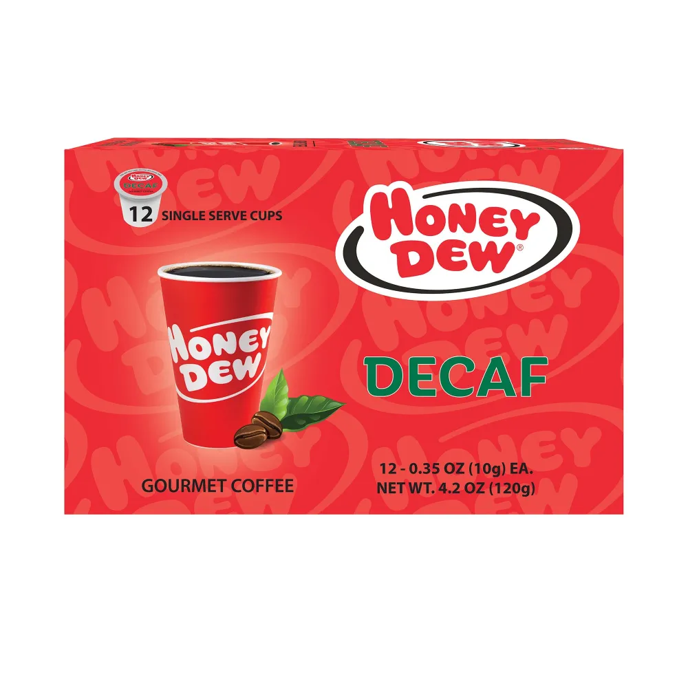 Honey Dew - Decaf Gourmet Coffee, Jolt-Free Medium Roast Donut Shop Coffee Favorite, Compatible with Keurig® Coffee Maker, 1 Count (12 Single Serve Cups)