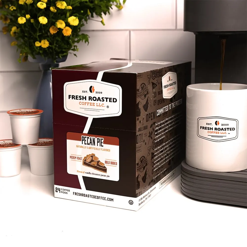 Fresh Roasted Coffee,Pecan Pie, Flavored Coffee Pods, K-Cup Compatible, 24 Count