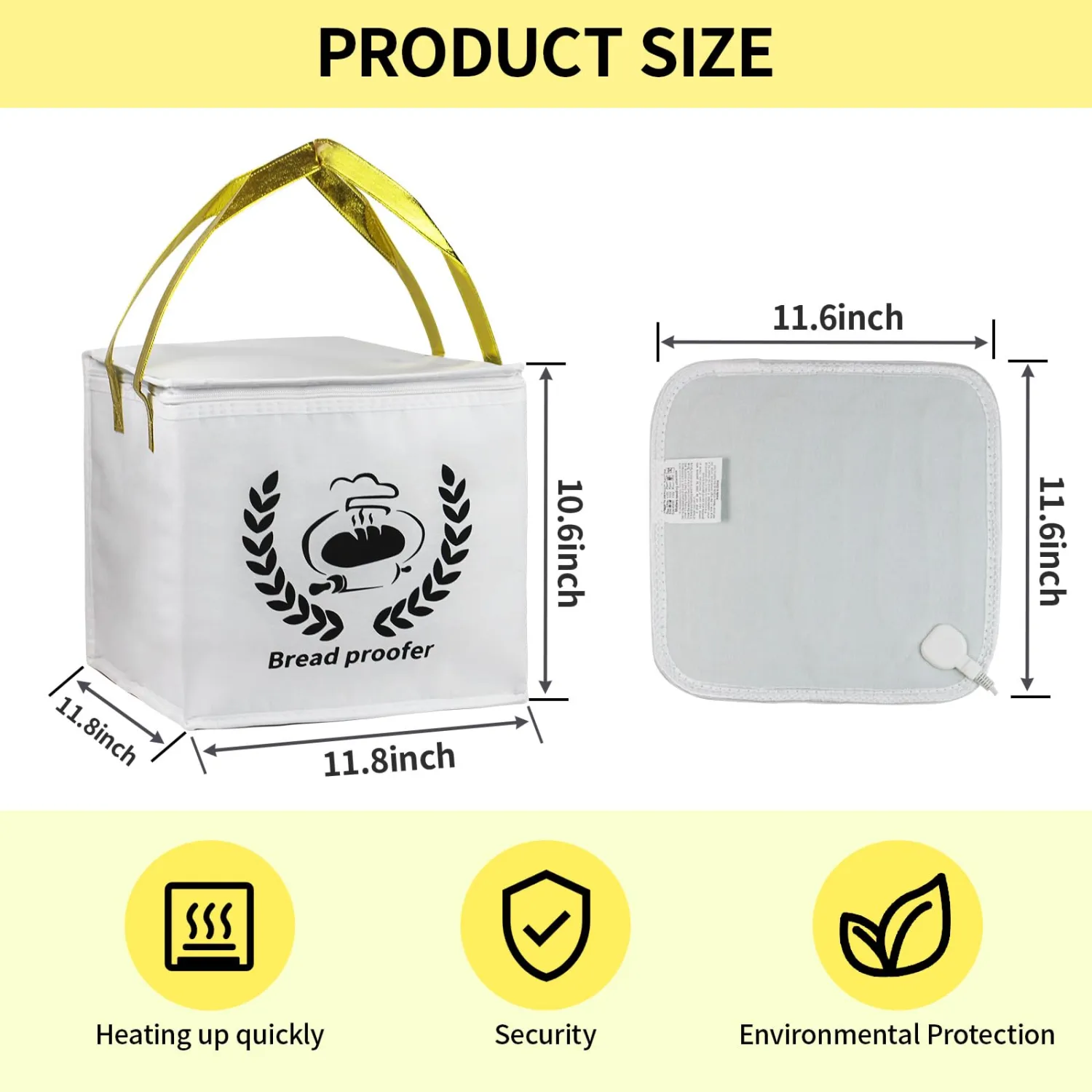 Dough Proofer Heating Pad with Warming Box, Sourdough Bread Proofing Warmer Box, for Bread Making,Sourdough Warmer,Yogurt