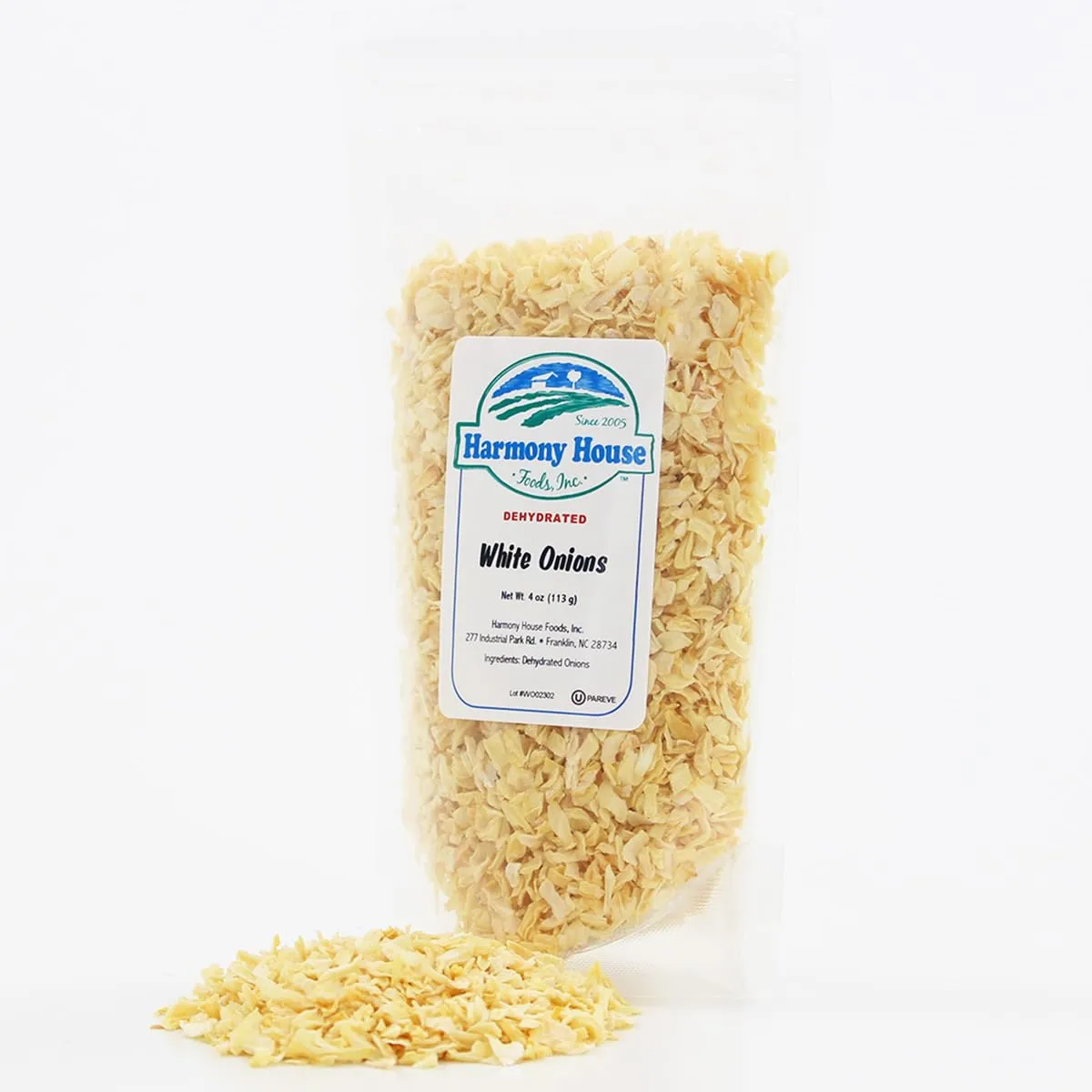 Harmony House Dried Onions, Chopped – Dehydrated Vegetables For Cooking, Camping, Emergency Supply and More (4 oz, Zip Pouch)