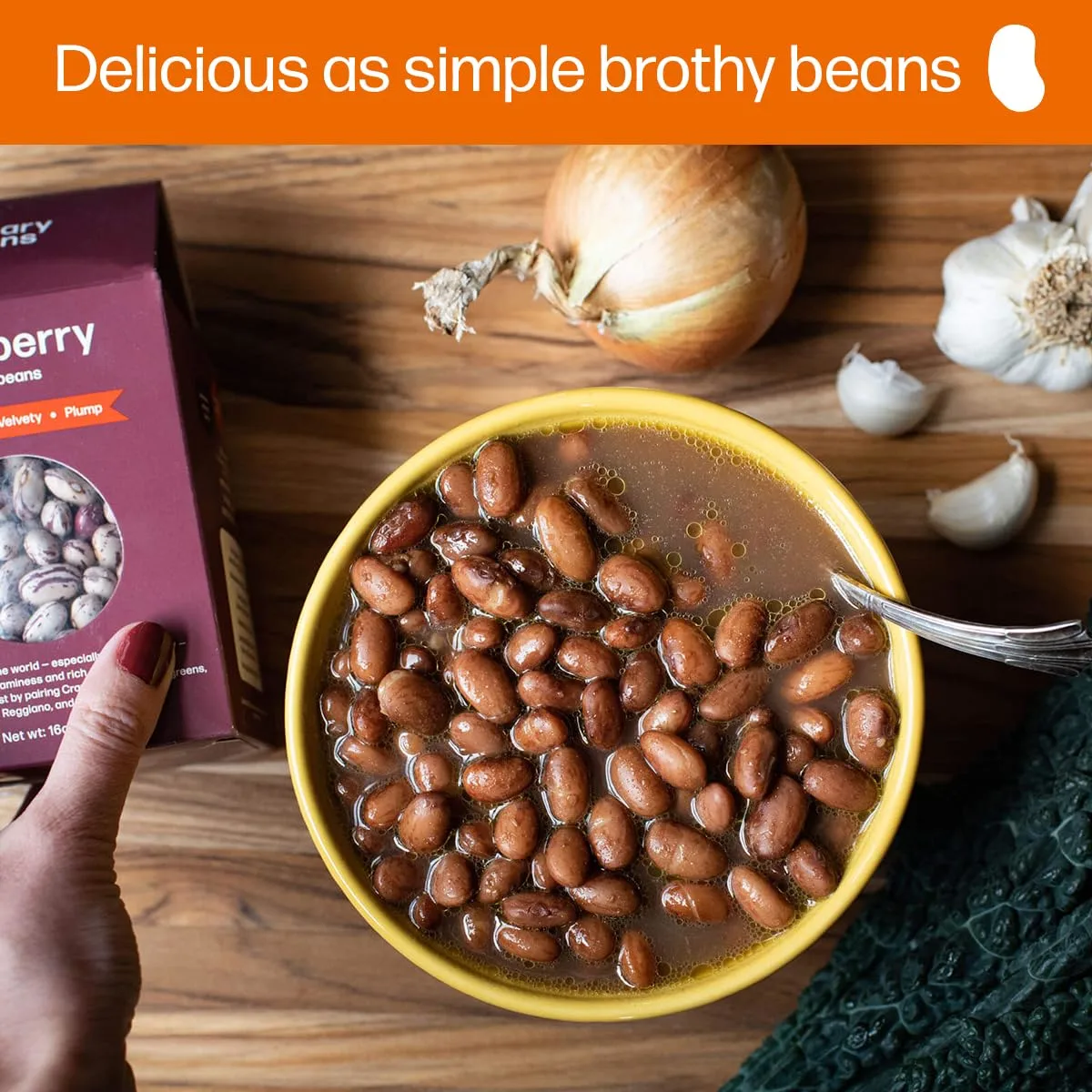 Primary Beans - Dried Cranberry Beans - Chestnuty, Velvety, Plump - Known as Borlotti Beans - Great for Soups & Stews - Pair w/Bitter Greens for a Northern Italy Specialty - Vegan & Vegetarian - 1lb