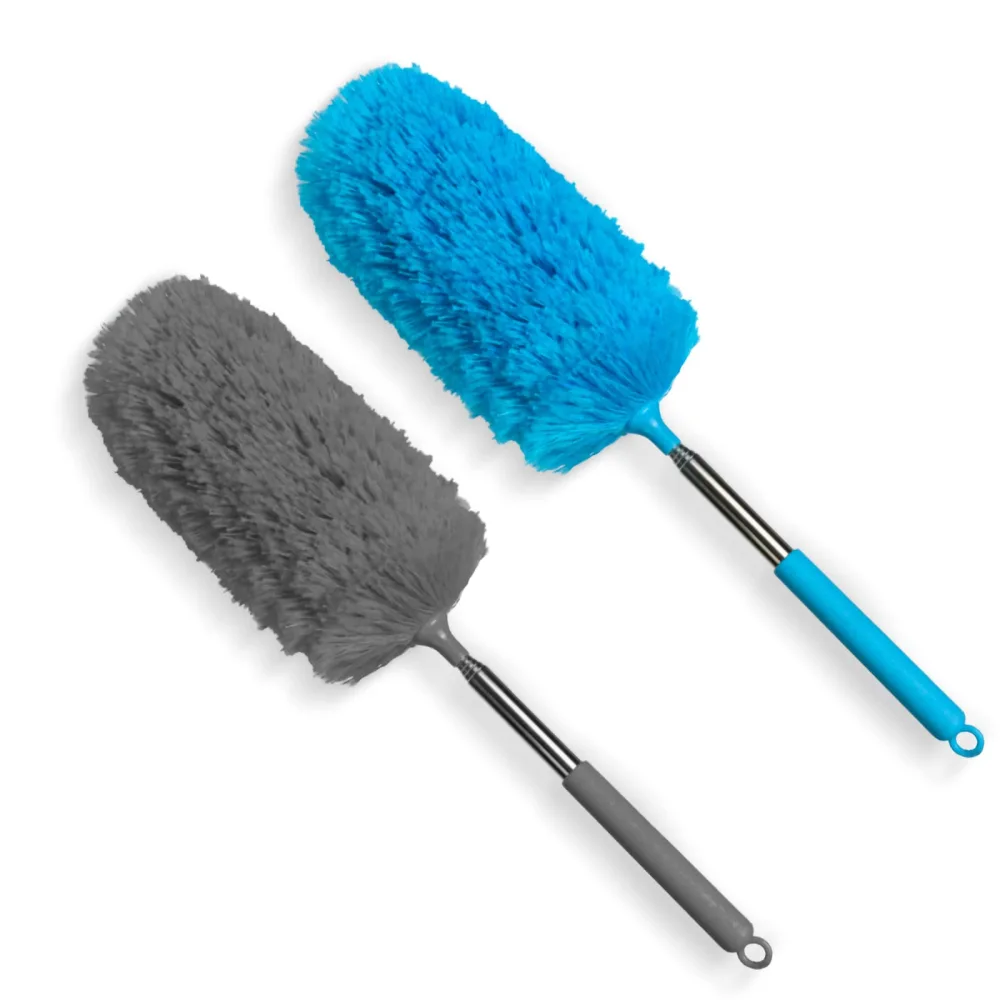 Microfiber Duster for Cleaning, Dusters with Extension Pole, Washable Microfibre Cleaning Tool. 2Pcs Mini Dusters for Cleaning Office, Car, Computer, Window, Air Condition (2PACK)