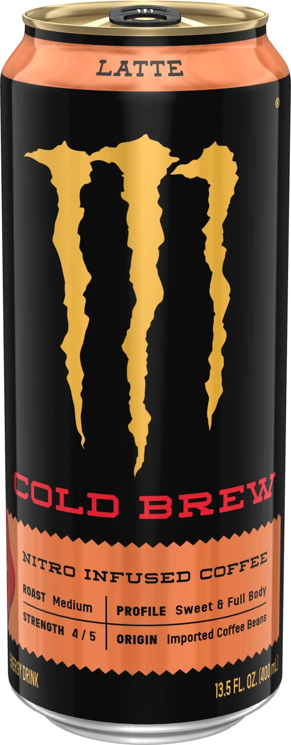 Monster Energy Java Nitro Cold Brew Latte, Coffee + Energy Drink, 13.5 Ounce (pack of 12)