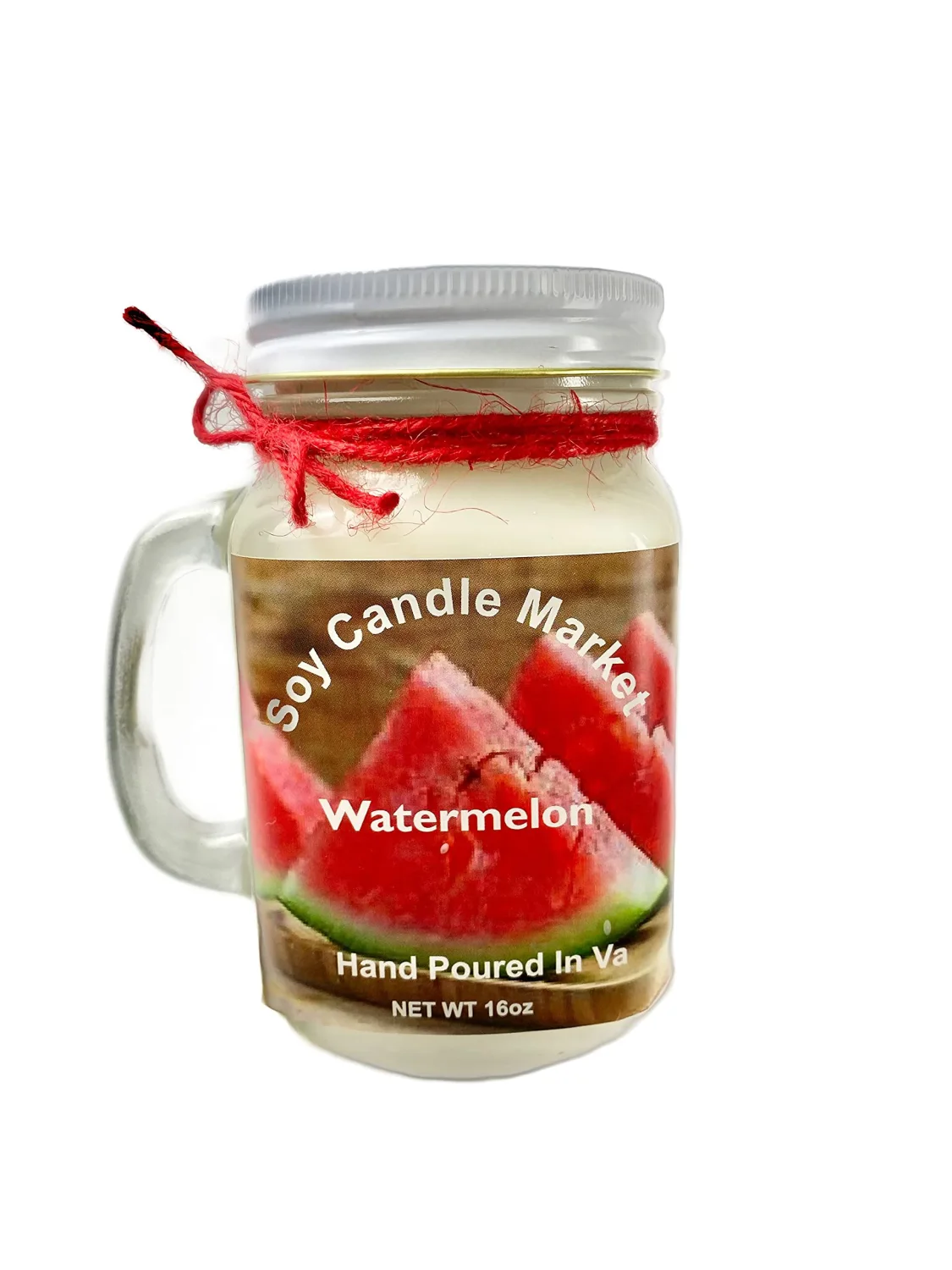 Soy Scented Candles | Handmade & Highly Aromatic Candles Burns Upto 85 Hours in Glass Jar - Perfect for Home Decor, Wedding, Birthday, Dinner (Watermelon, 16 oz)