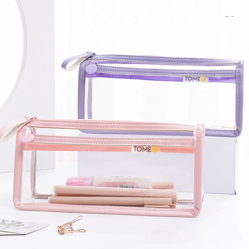 Women's Fashion Large Capacity Transparent Stationery Bag