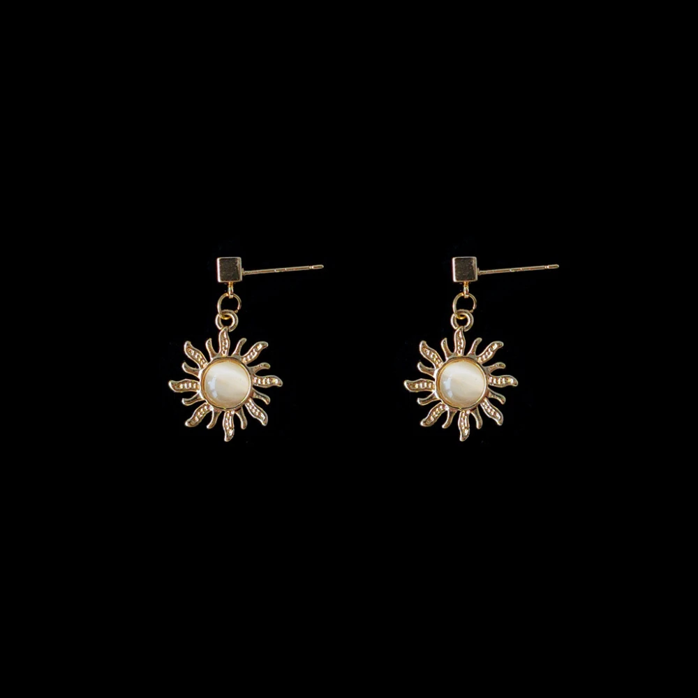 Real Gold Creative Sun Tears Earring Female