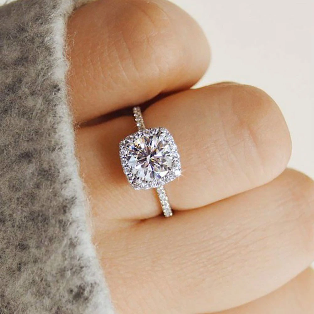 Hearts And Arrows Simulated Diamond Engagement Ring