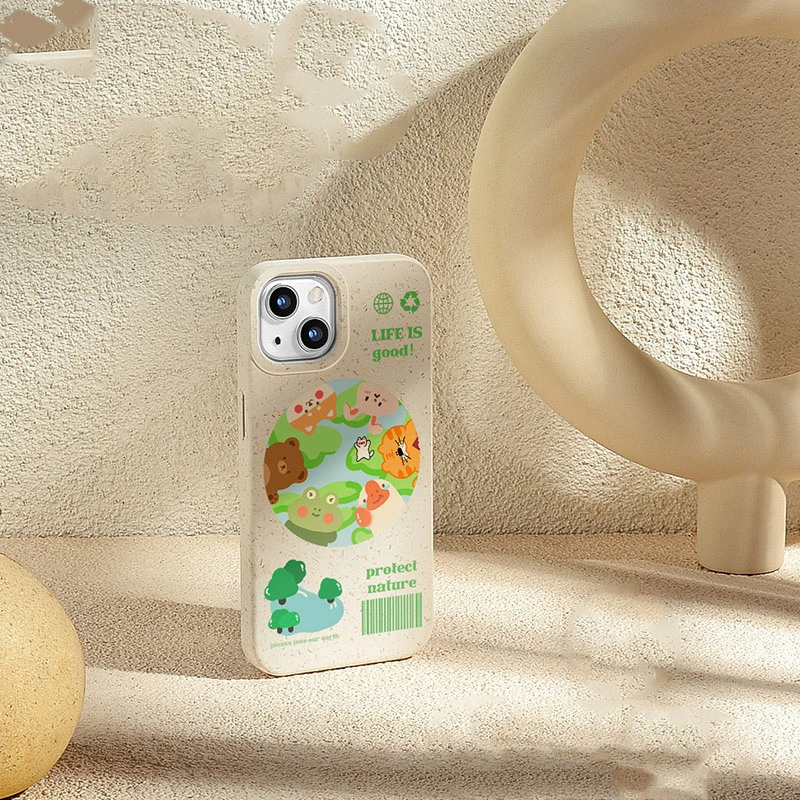 Nature Green Fully Degradable Mobile Phone Shell Wheat Straw