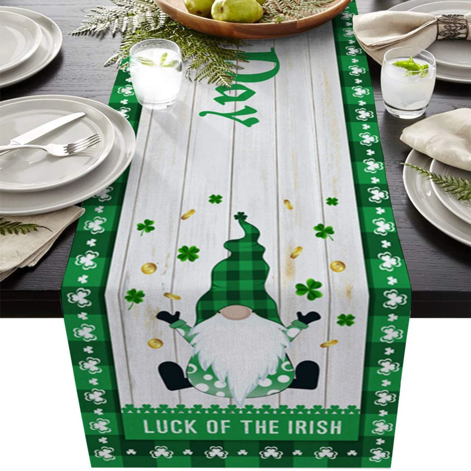 St.Patrick's Day Cotton Linen Table Flag European Style