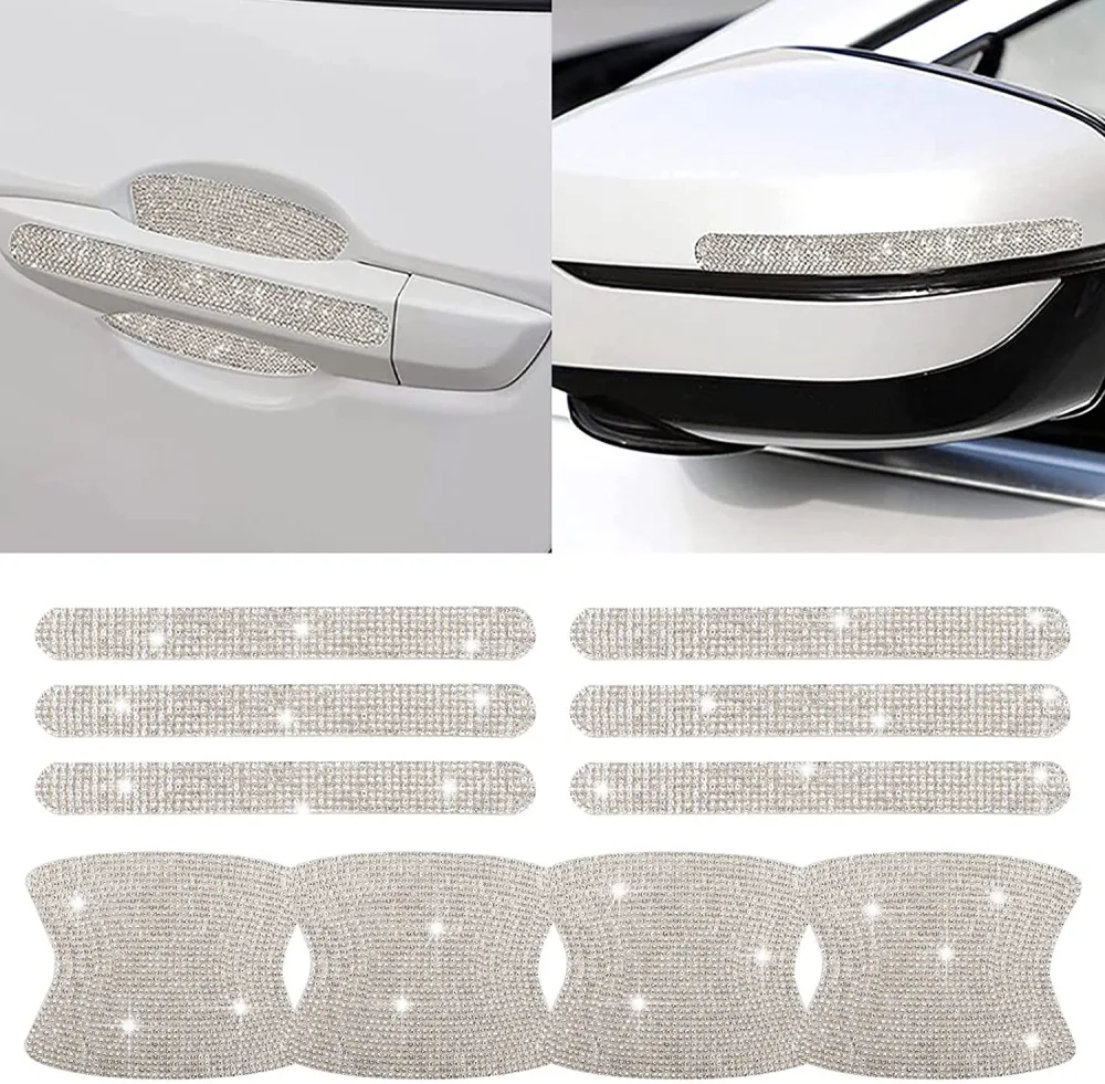 New Car Diamond Door Handle With Crystal Anti-collision Strip