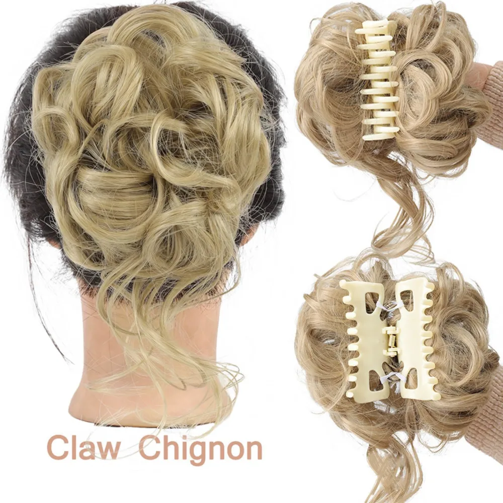 Synthetic Claw Hairclip for Ponytail Wig Hair Extension Clip DIY Hairpiece Hair Bun Clamp False Pigtail Hair Scrunchies