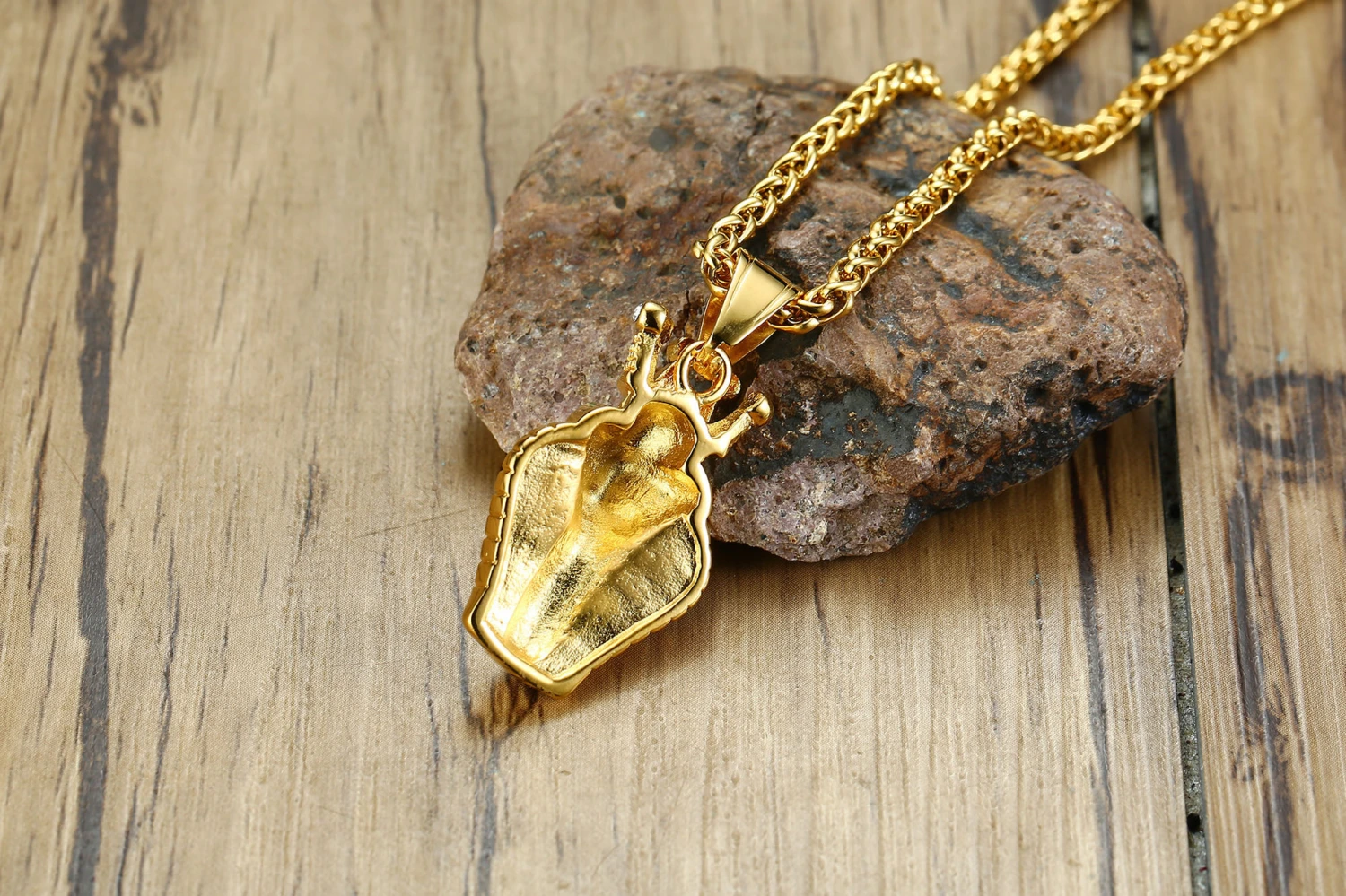 Stainless Steel Pendant With Rhinestones European And American Style Gold Pendant For Men