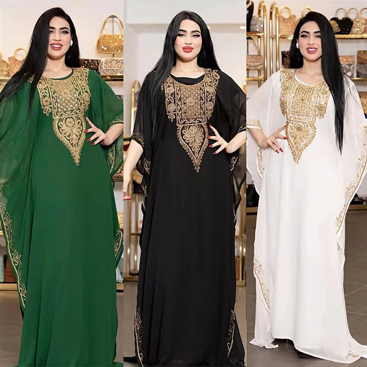 Women's Dress Embroidered Lace Muslim Robe
