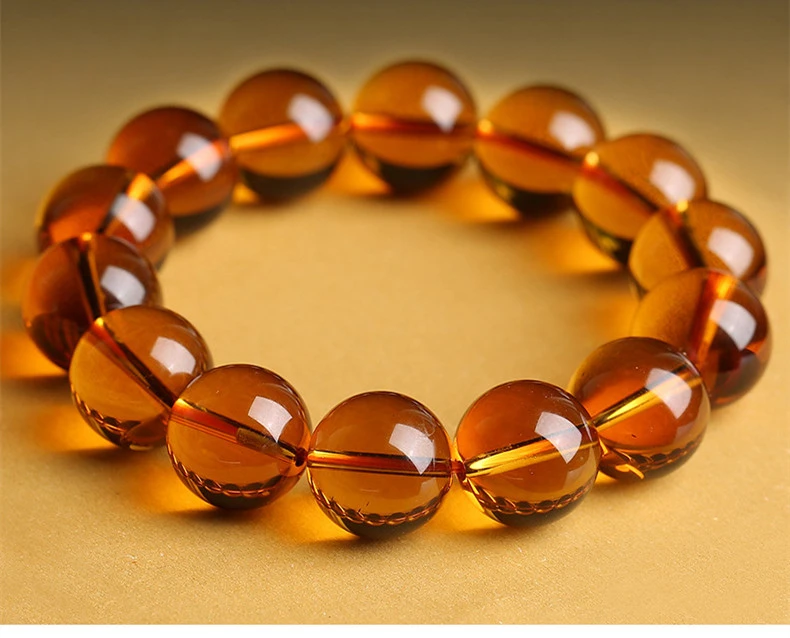 Female Kumquat Yellow Pixiu Natural Crystal Bracelet For Men And Women