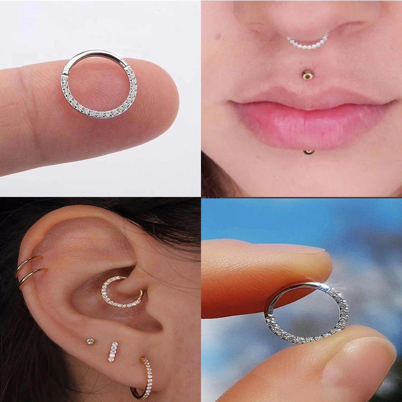 Fashion Stainless Steel Diamond Nose Ring Jewelry For Men And Women