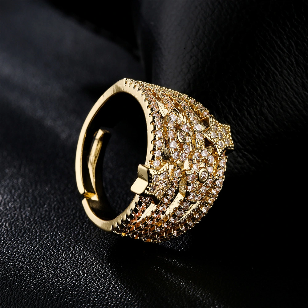 Real Gold Plating Opening Adjustable Copper Ring Women