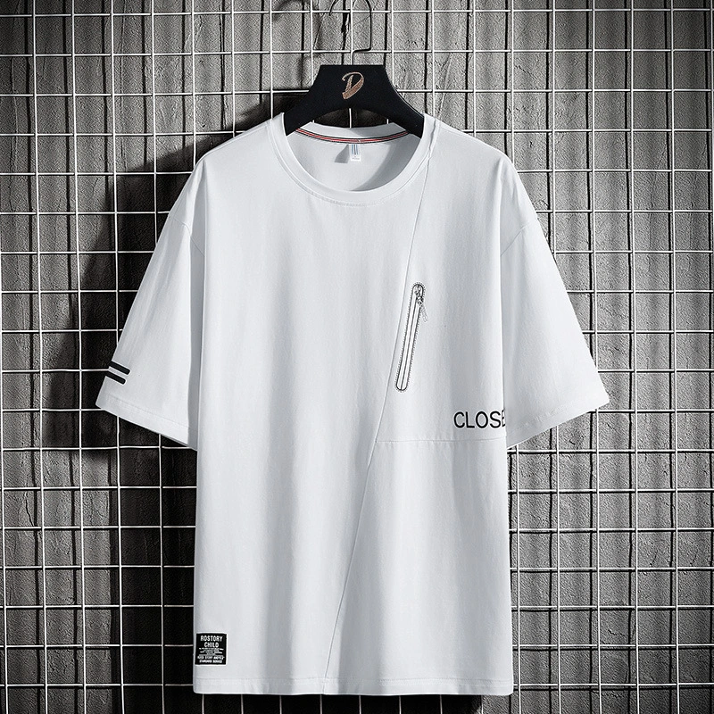 Men's New Cotton Short Sleeve T-Shirt Round Neck Simple Fashion