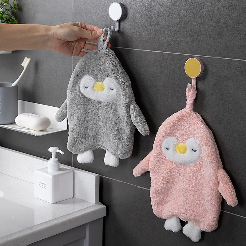 Toilet Hanging Cute Hand Towel Cartoon Thickened Handkerchiefundefined