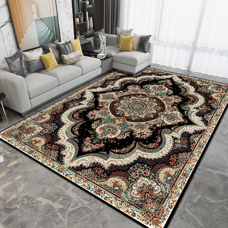 European Style Retro Print Living Room Bedroom Rug