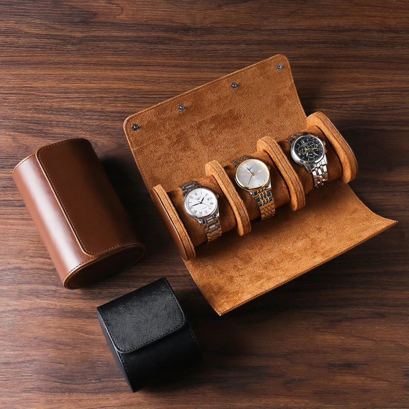 Watch Portable PU Three-position Storage Box