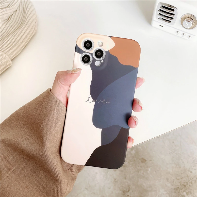 Suitable For IP 12 Mobile Phone Case Morandi Color Matching Matte Tpu