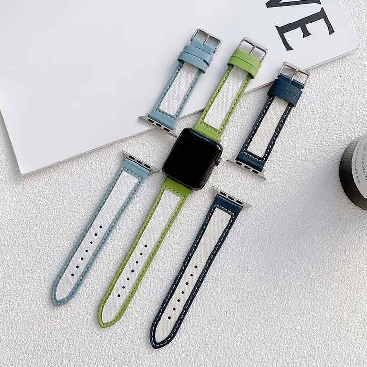 Suitable For Watch Se Watch Strap Leather And Knitted Nylon