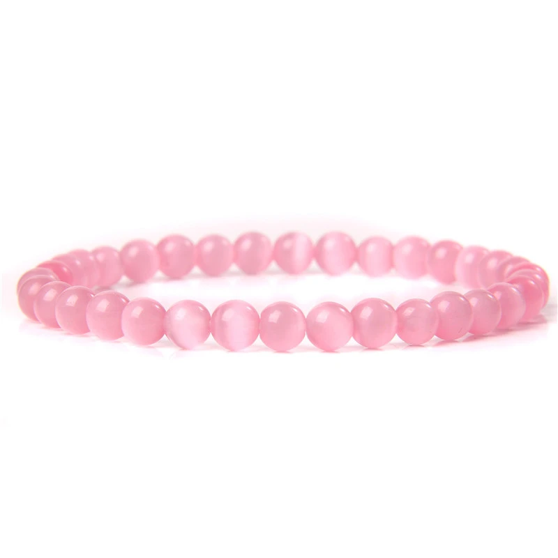 Glossy Natural Stone Beads Poke Bracelet String Women