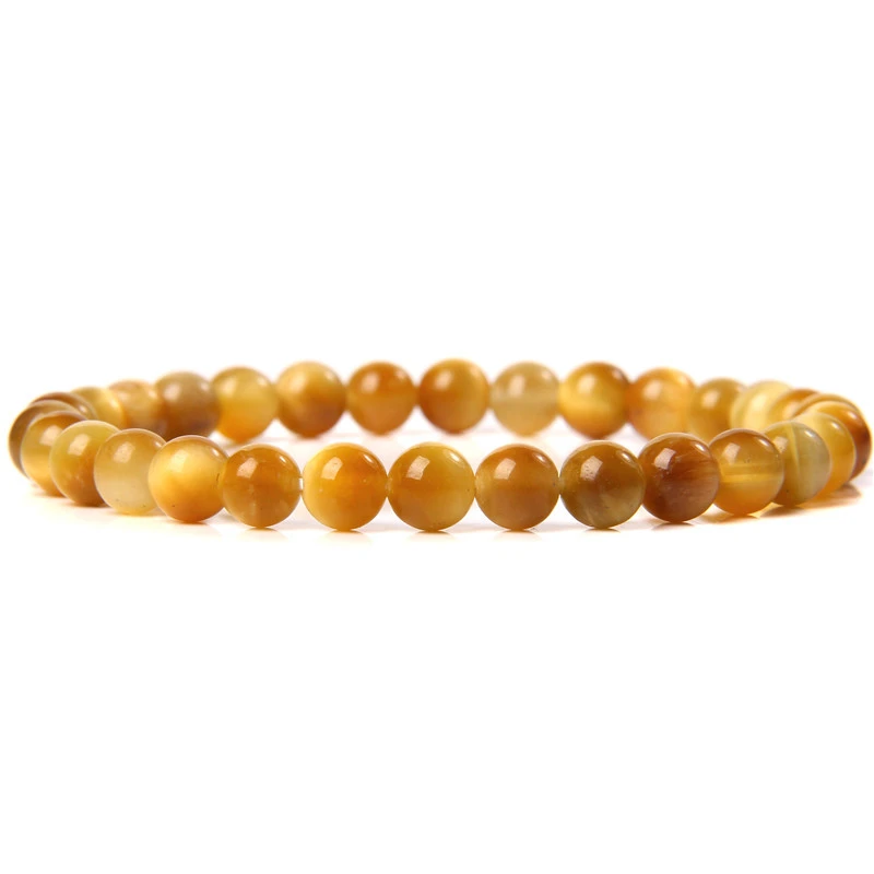 Glossy Natural Stone Beads Poke Bracelet String Women
