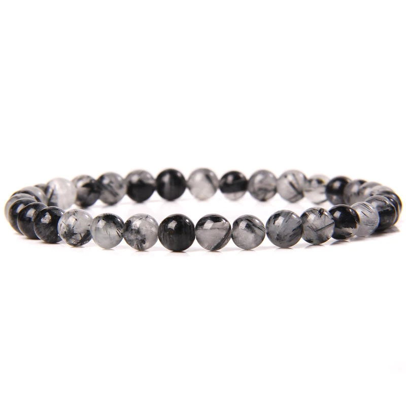 Glossy Natural Stone Beads Poke Bracelet String Women