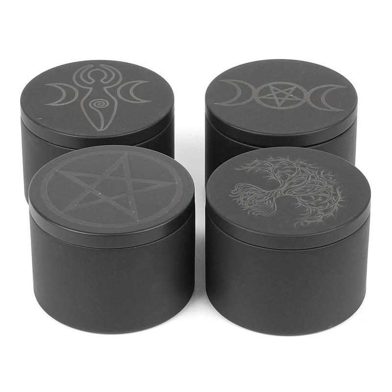 Patterned Tea Tins Cosmetics Box Candle Tins Aromatherapy Candy Small
