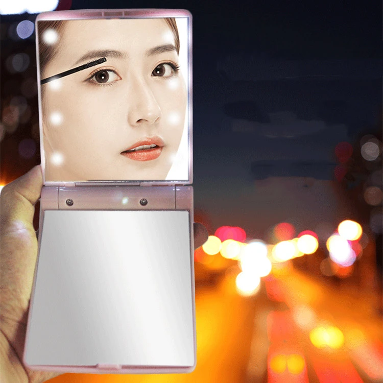 Portable Folding Mini Lighted Makeup Mirror