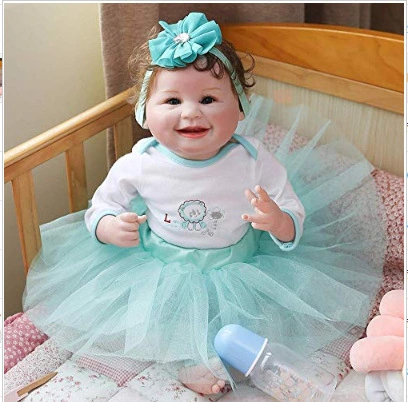 Cute  Acrylic Eyes Smiling Baby Reborn Toy