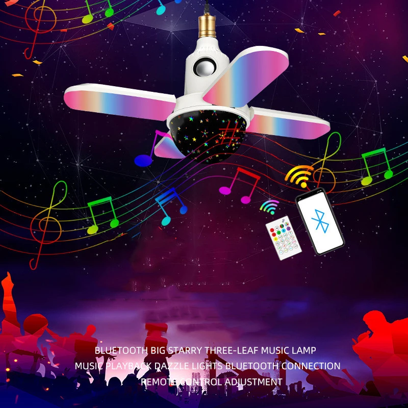 Bluetooth Big Star Four-leaf Music Light Bulb Smart Colorful Led