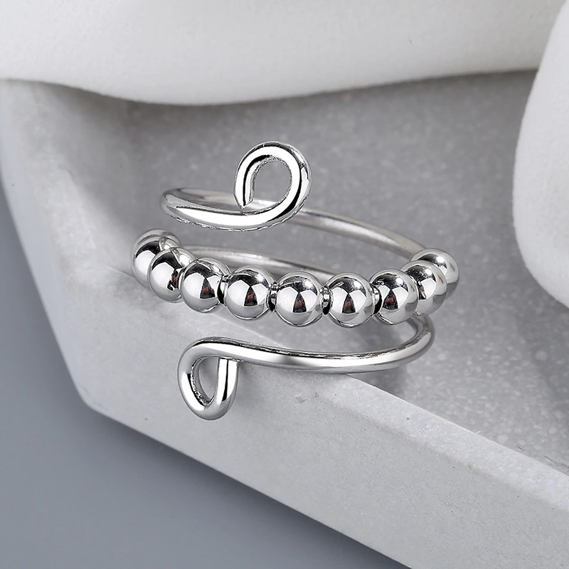 Fidget Double-layer Adjustable Decompression Color Retention Stress Anxiety Ring