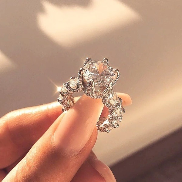 Ladies Zircon Ring Alloy Inlaid European And American Ins Jewelry Women