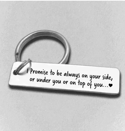 Valentine's Day Stainless Steel Keychain Wherever You Go Come Back