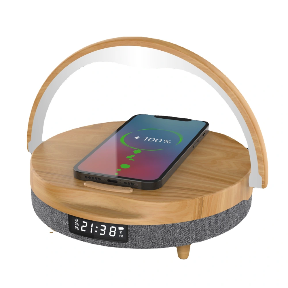 Bluetooth Speaker LED Wireless Charging Alarm Clock Multi-function