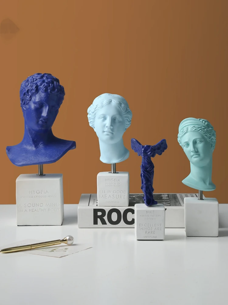 Colored Plaster Resin Greek Statue